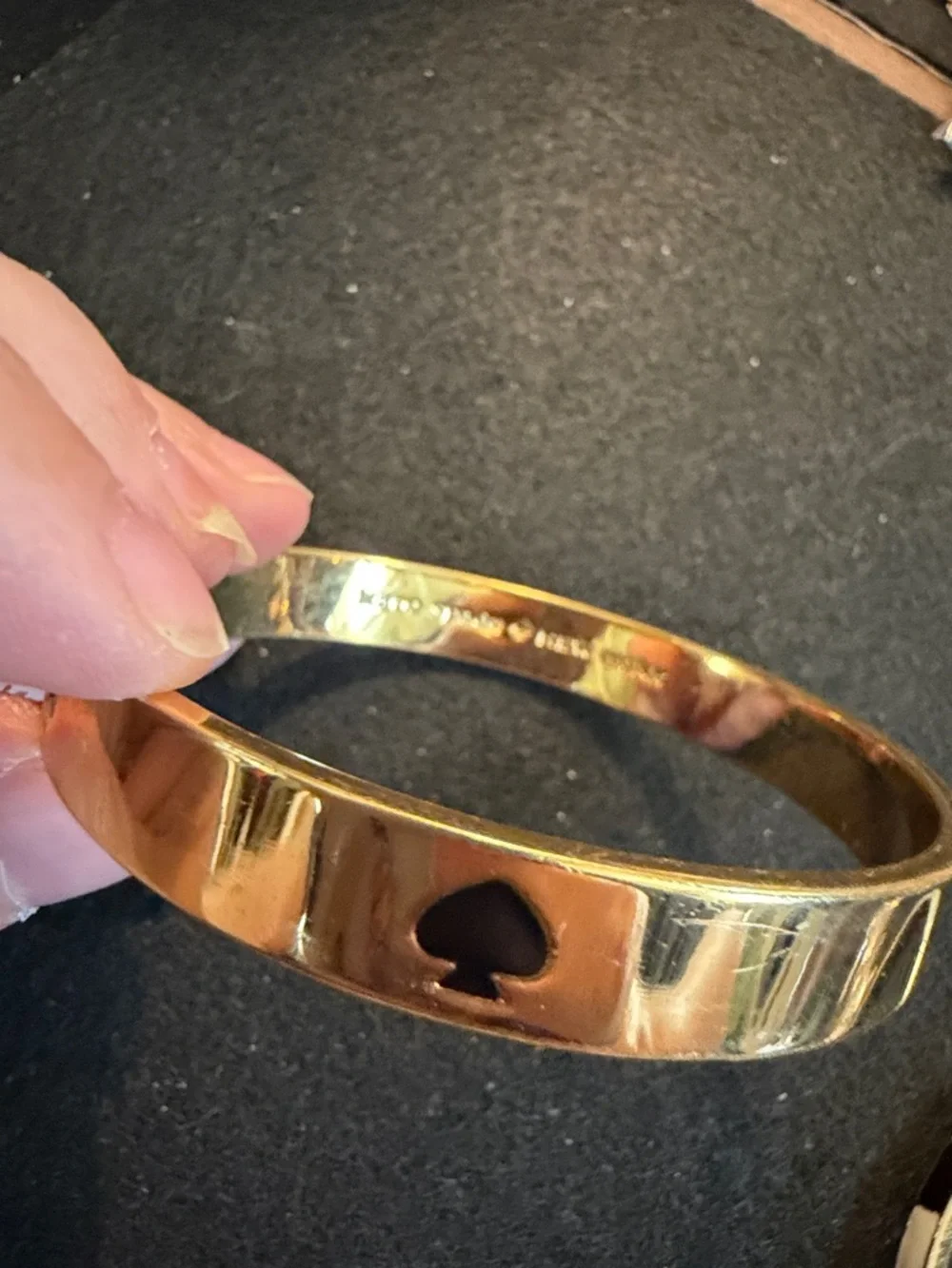 kate spade Gold-tone Spade Cutout Bangle Bracelet - Picture 1 of 3